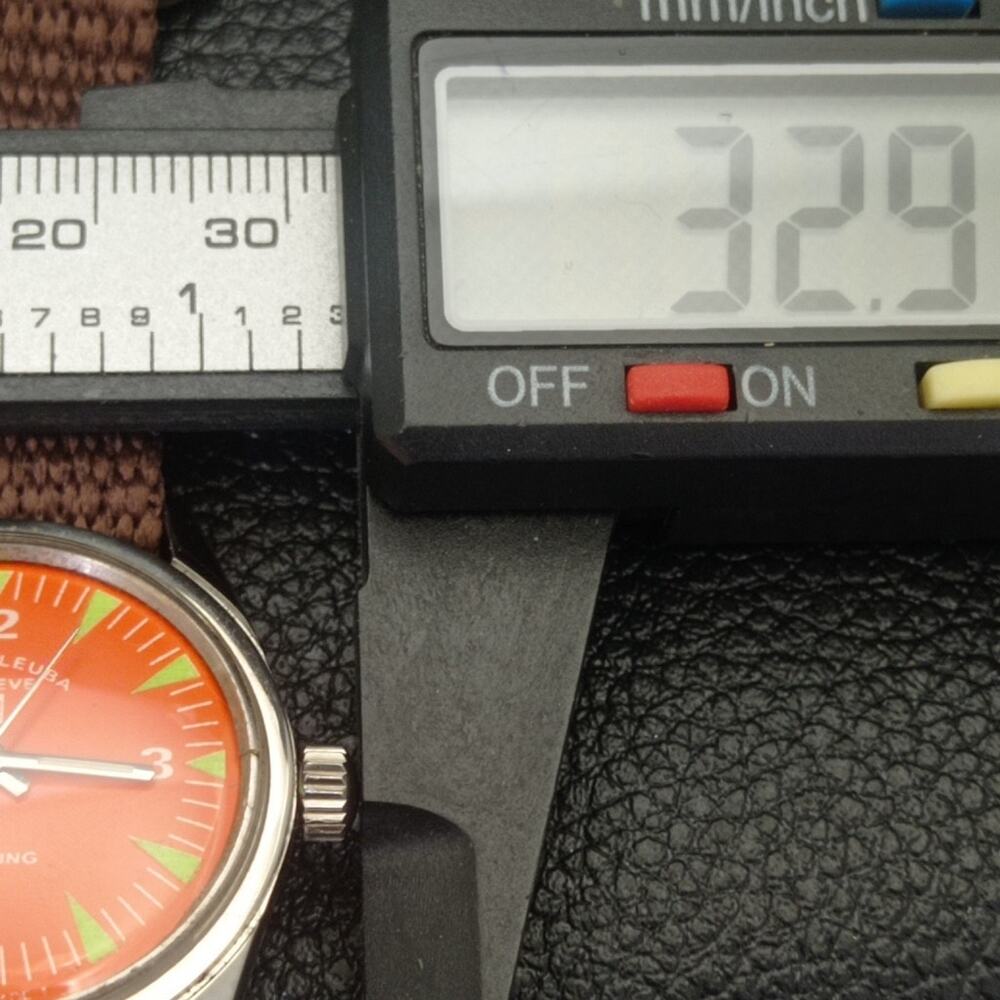 Vintage 1977 Favre Leuba Manual Mens Silver Watch W/Leather Strap - Picture 6 of 7